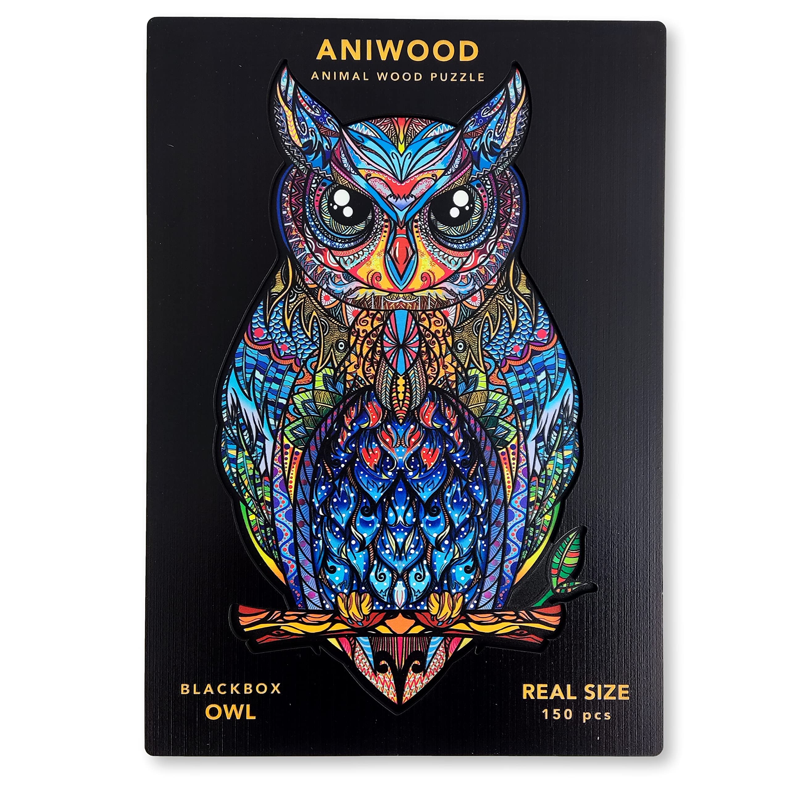 ANIWOOD Puzzle de Madera de Animales. Tapa troquelada, Caja a tamaño Real del Puzzle. 3 Modos de dificultad, Elemento Decorativo. Piezas únicas Originales de Animales (Medium, Caballito de Mar) — view 33