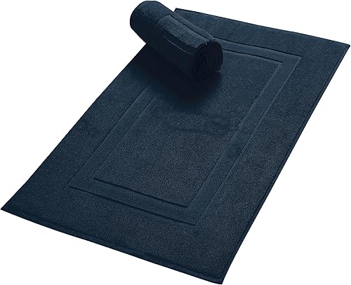 Miniatura 1 de GLAMBURG Paquete de 2 tapetes de baño de algodón prémium de 20 x 32 pulgadas, 100% algodón hilado en anillo, calidad de hotel y spa, 21.16 ozm,