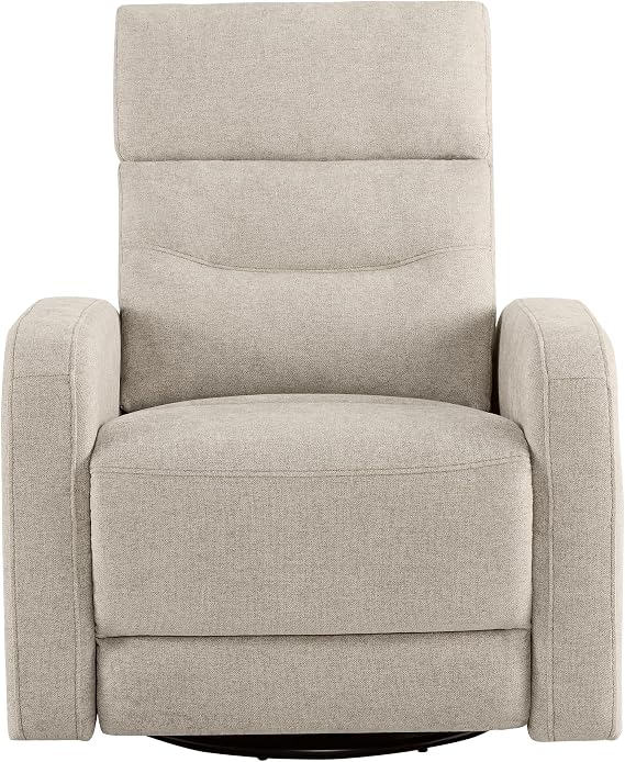 Watson & Whitely Swivel Recliner with Power Headrest, Fabric in Khaki