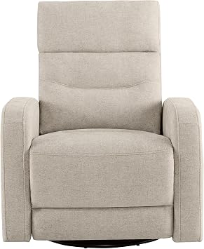Watson & Whitely Swivel Recliner with Power Headrest, Fabric in Khaki