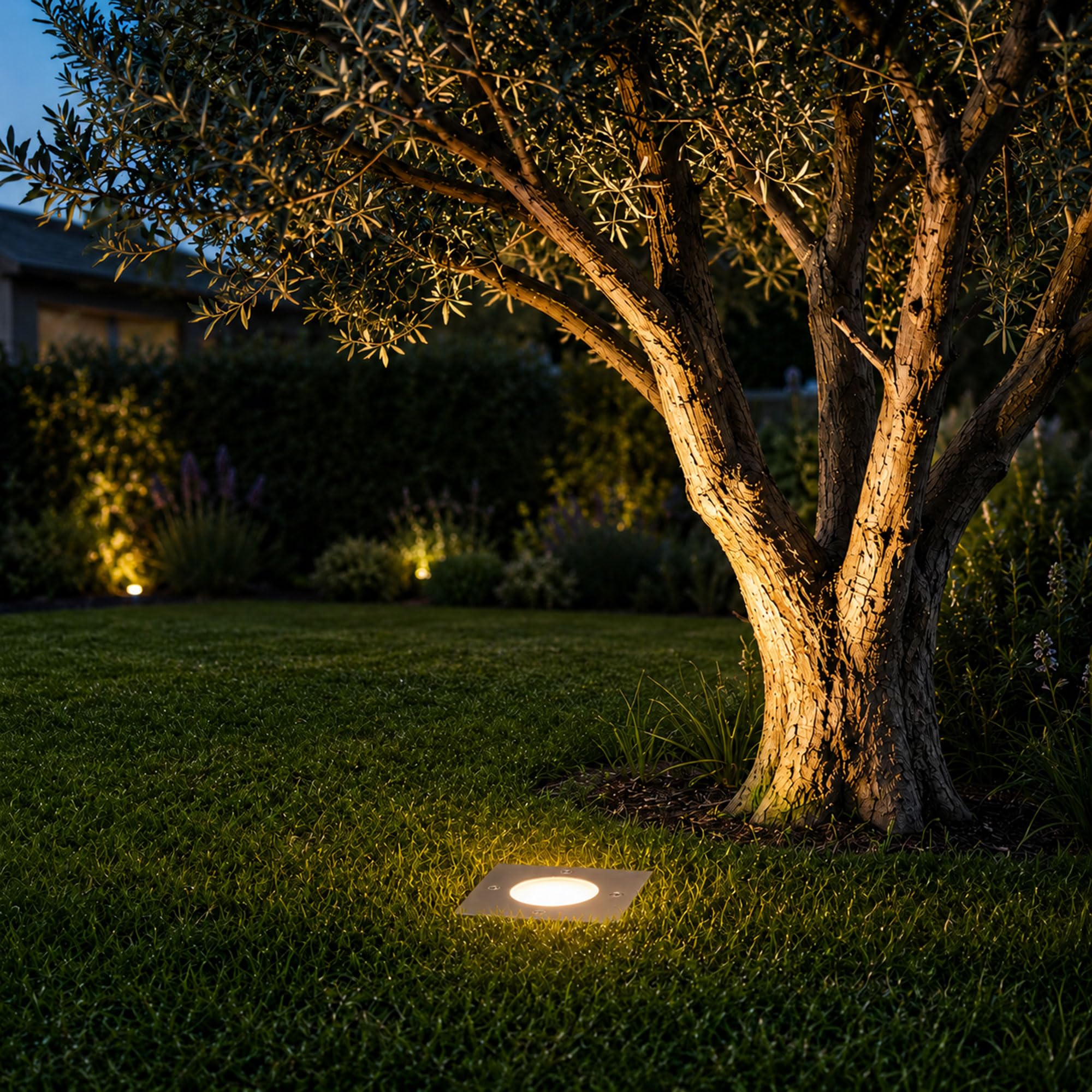 SSC-LUXon MADON Spot de sol carré encastrable extérieur GU10 IP67, lot de 4