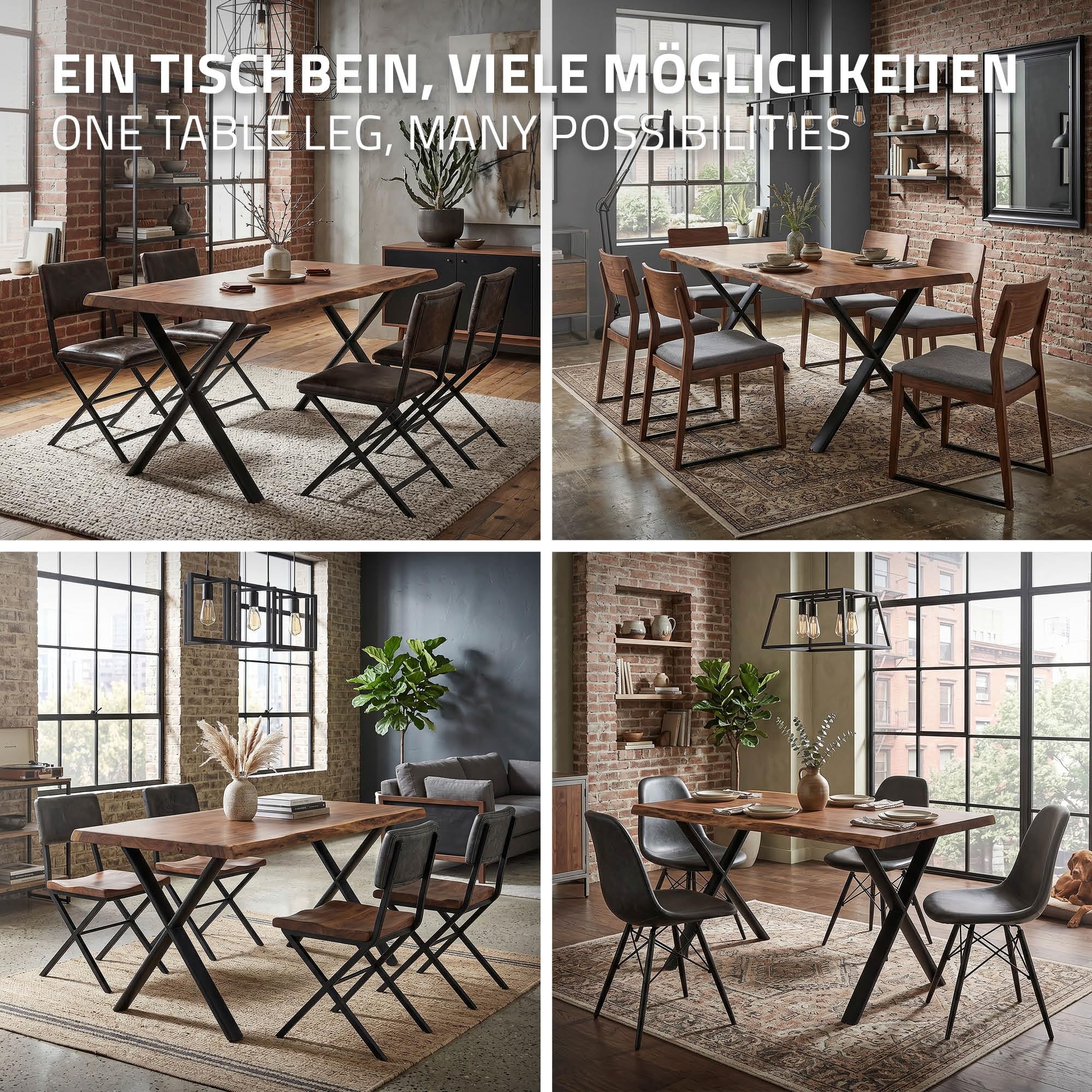 ML-Design Tischbeine Metall Schwarz 2er Set, Tischgestell Outdoor wetterfest, Tischfüße X-Form, Tischkufen aus Stahl, Schreibtischbeine Untergestell Möbelfüße für Esstisch Schreibtisch, 60x72 cm, Oval