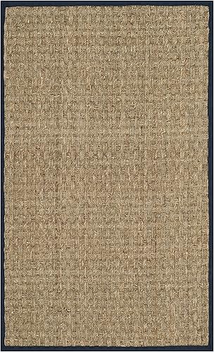 Safavieh NF114A Natural Fiber Collection - Alfombra de fibras naturales de patrón trenzado, varios colores (5 x 8 pies), Fibras naturales, Natural