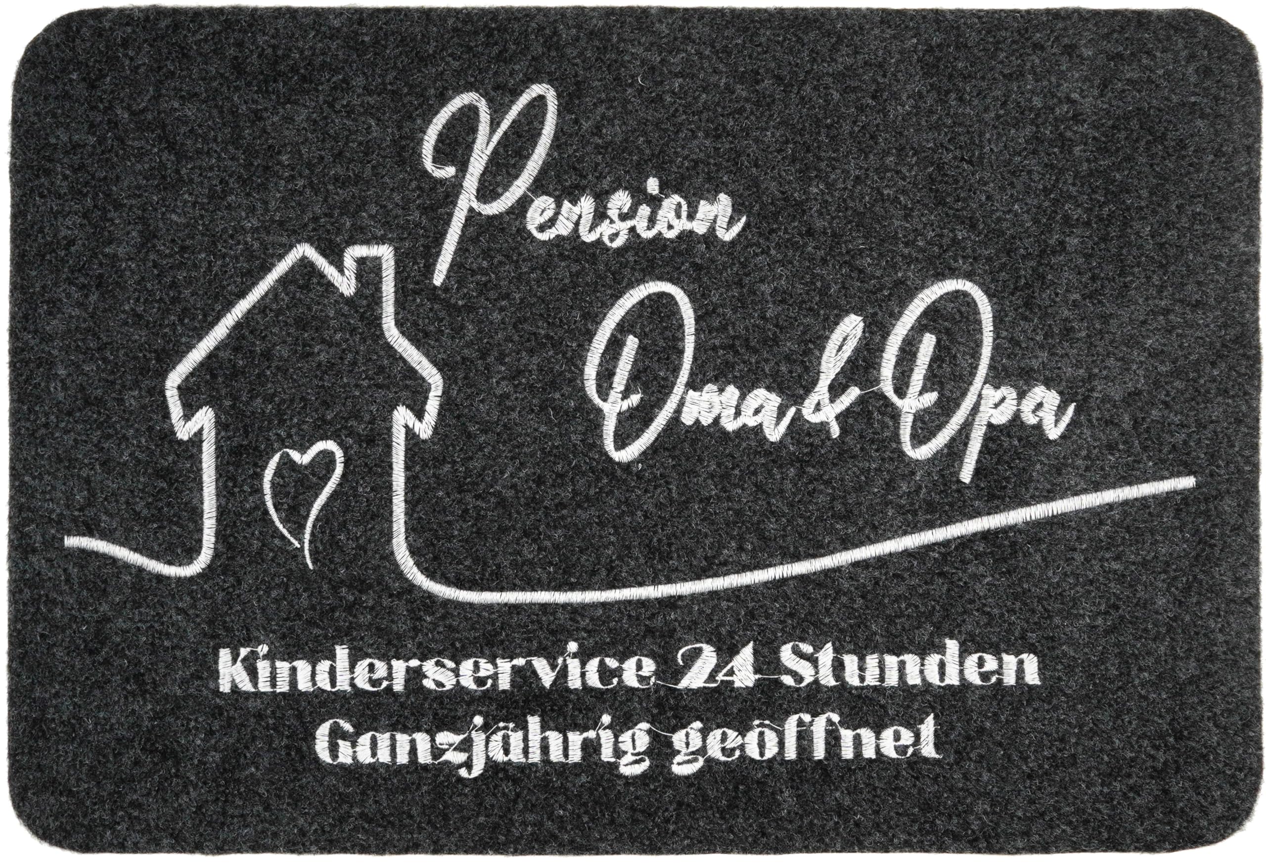 Zinello Design - Felpudos personalizados para abuelos – Felpudo gris negro 40 x 60 cm para interior y exterior con mensaje personalizado – antideslizante, lavable y resistente a la intemperie