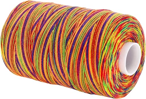 Vista 411 de Mandala Crafts - Hilo de coser multiusos de poliéster para máquina de coser de sarga, sobrehilado, acolchado Beige