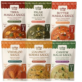 The Cumin Club Simmer Sauce Variety Pack, Authentic Indian Spices