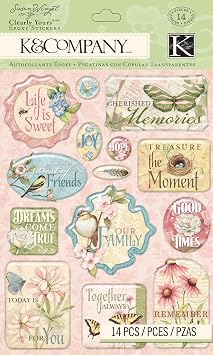 K&Company Floral Words Clearly Yours Sticker by Susan Winget