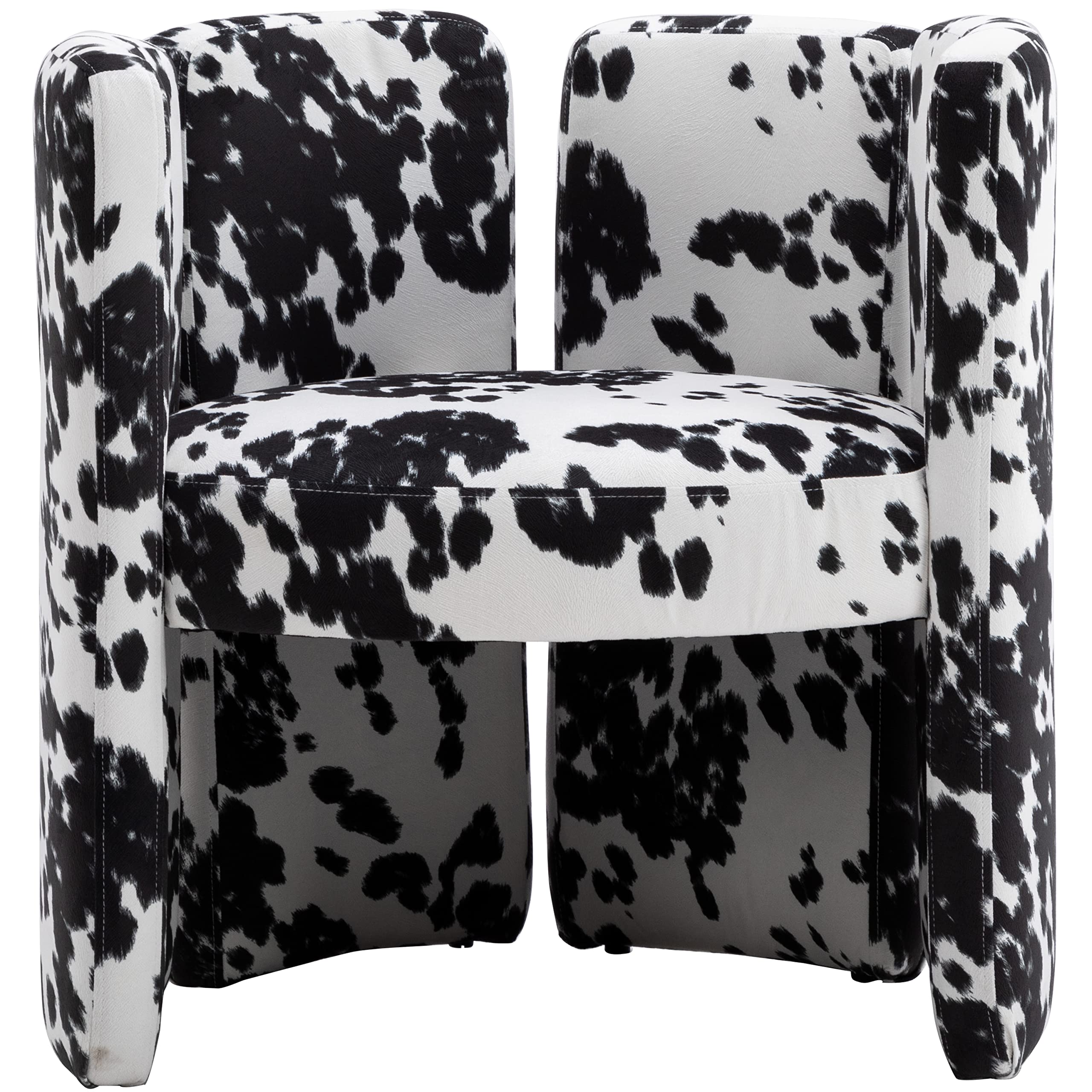 chairus Modern Dining Chair Unique Velvet Barrel Chair Cute Comfy Upholstered Accent Chair for Living Room/Bedroom/Reception, Cow