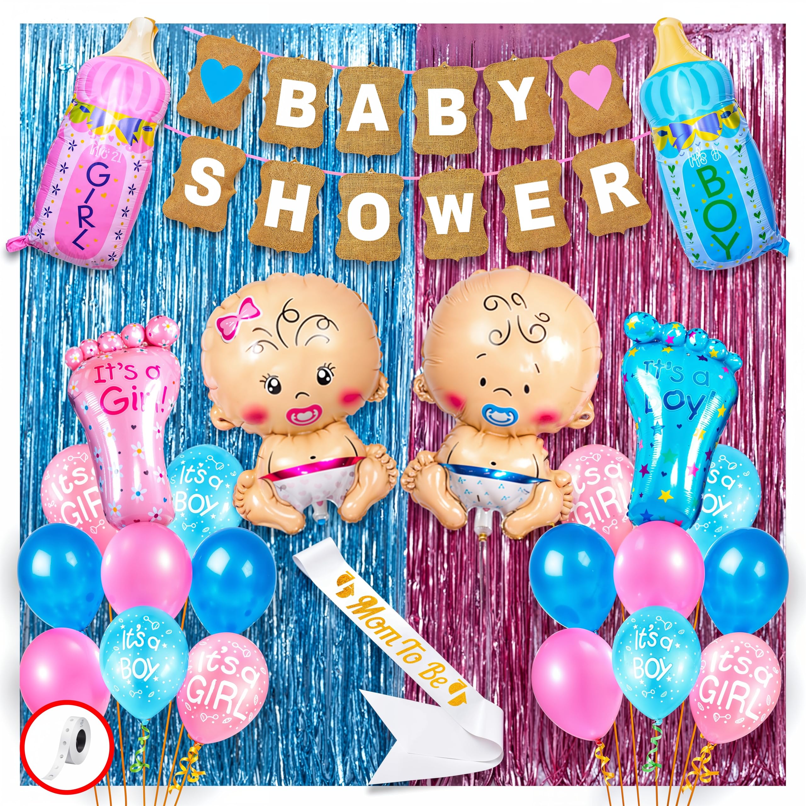 Party Propz Baby Shower Decoration Items Set - 53 Pcs Baby Shower Decorations Kit | Mom To Be Decoration Items | Oh Baby Decoration Itemss | Balloons For BabyShower Party Decoration Pack