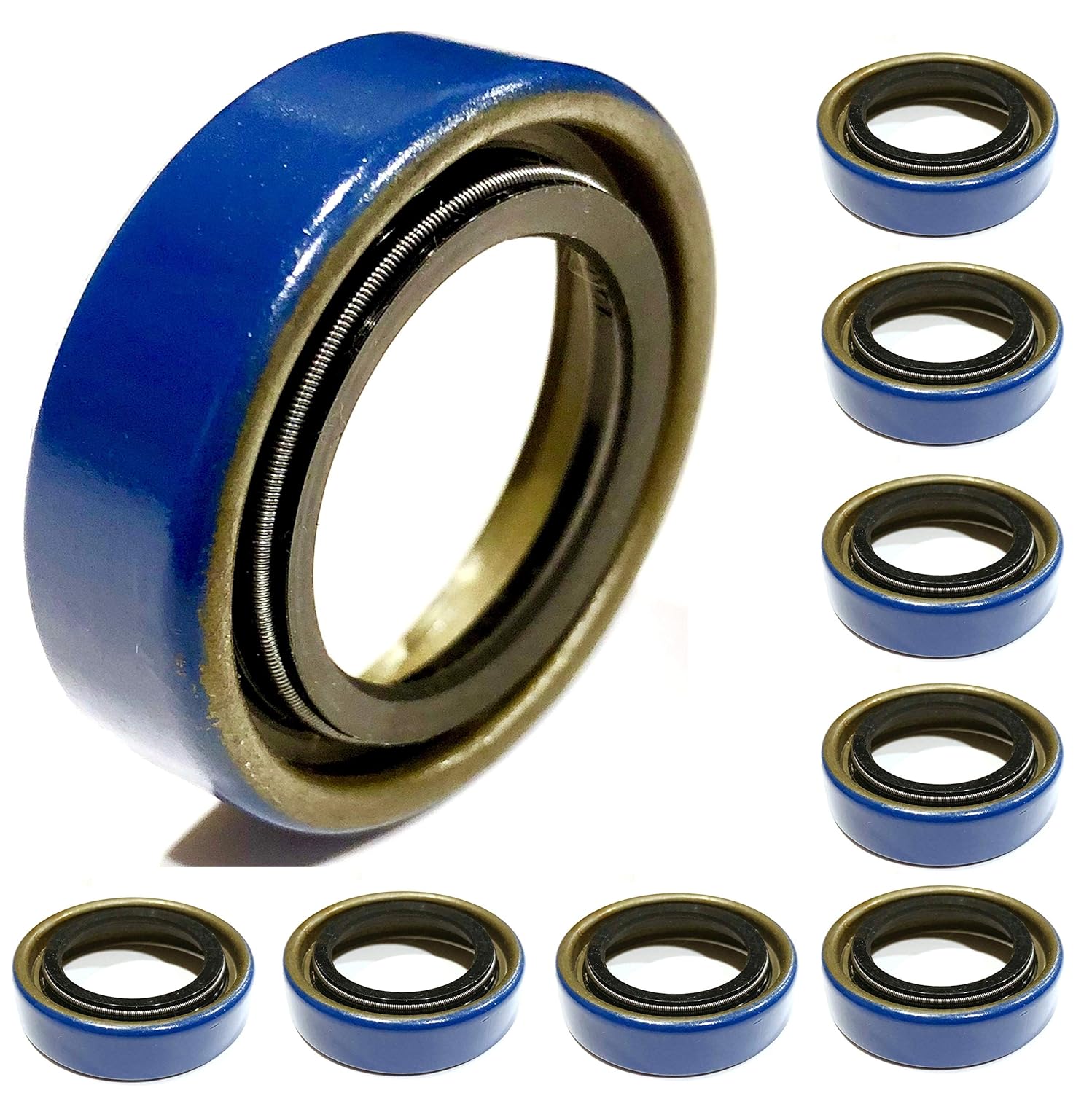 HD Switch 8 Pack Wheel Bearing Grease Seal Set w/Garter Spring Loaded & Bore Sealant Coating for Scag 482622 Turf Tiger, Wildcat - Used with 481621 OEM Upgrade