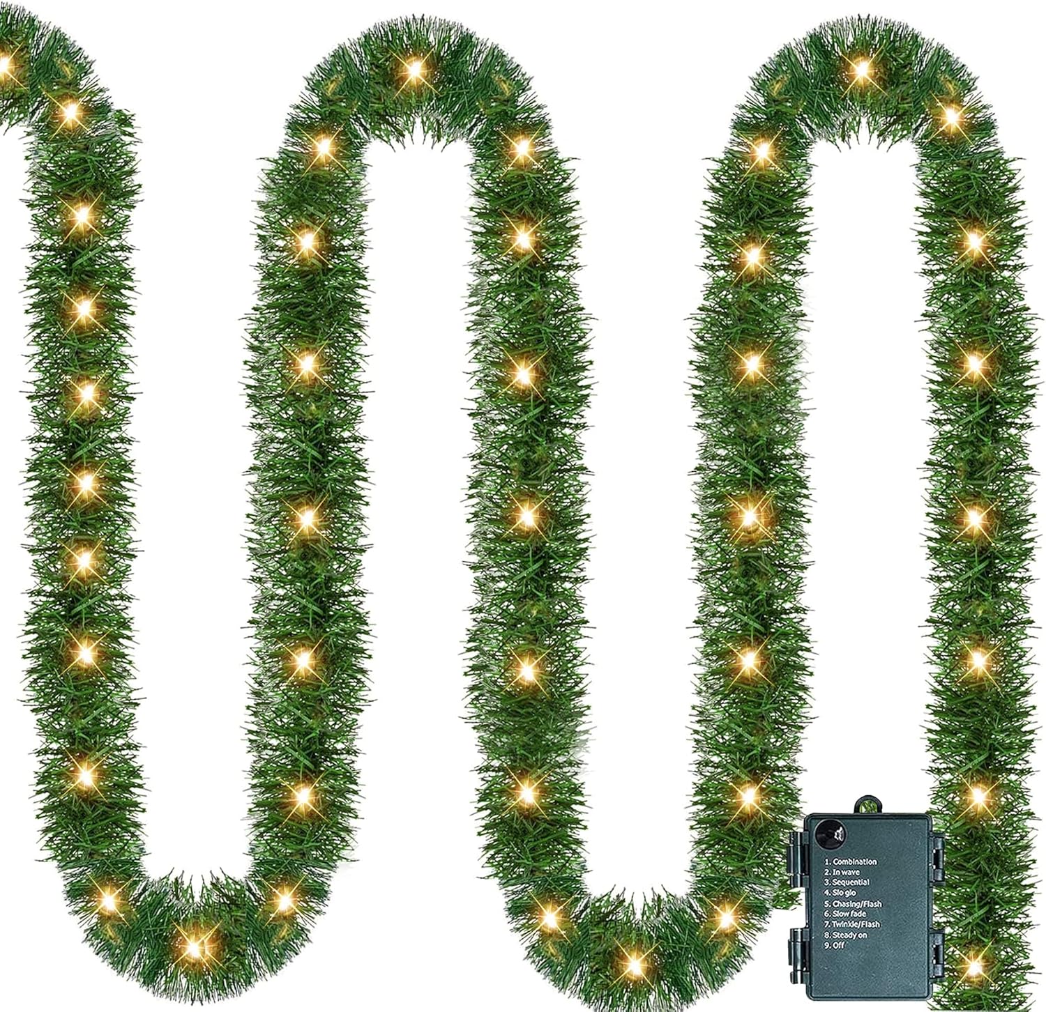 Buy Nerosun 14.8 FT Artificial Christmas Garland, 50 PreLit LED Mini