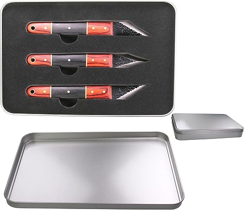 Miniatura 2 de Cuchillo de marcado de 3 piezas dentro de caja de estaño, calibre de marcado para carpintería, herramienta de carpintería premium con hoja afilada