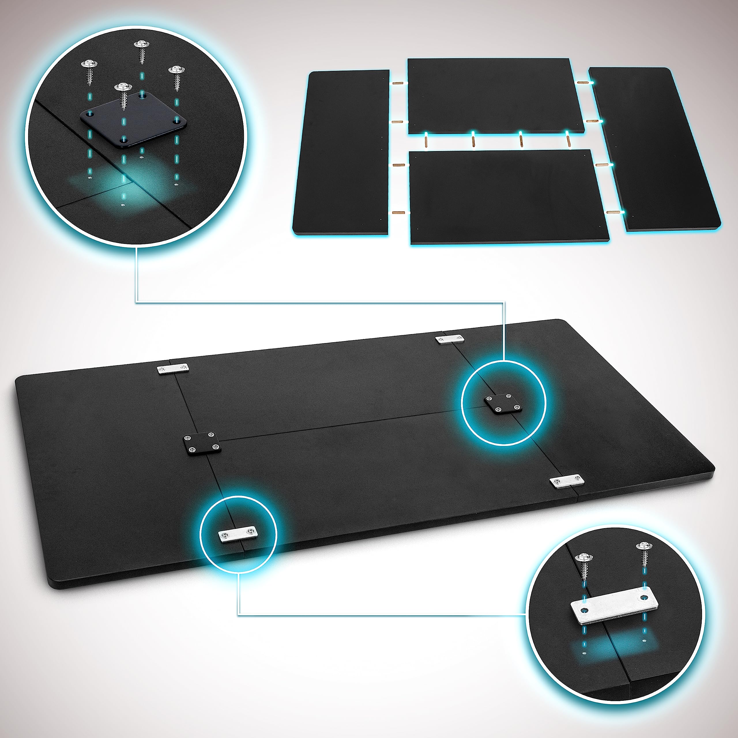 Duronic TT140 BK Tablero de Escritorio sin Patas, 140 x 60 cm, Color Negro | Tablero de Mesa para Escritorio, Grosor 1,9 cm, para Casa, Home Office u Oficina, para Puesto de Trabajo Regulable