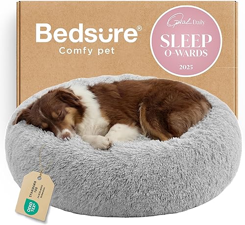 Miniatura 40 de Bedsure - Cama calmante para perros medianos, lavable, mediana, con forma de dona, antideslizante, afelpada, esponjosa, pelo sintético, para gato,
