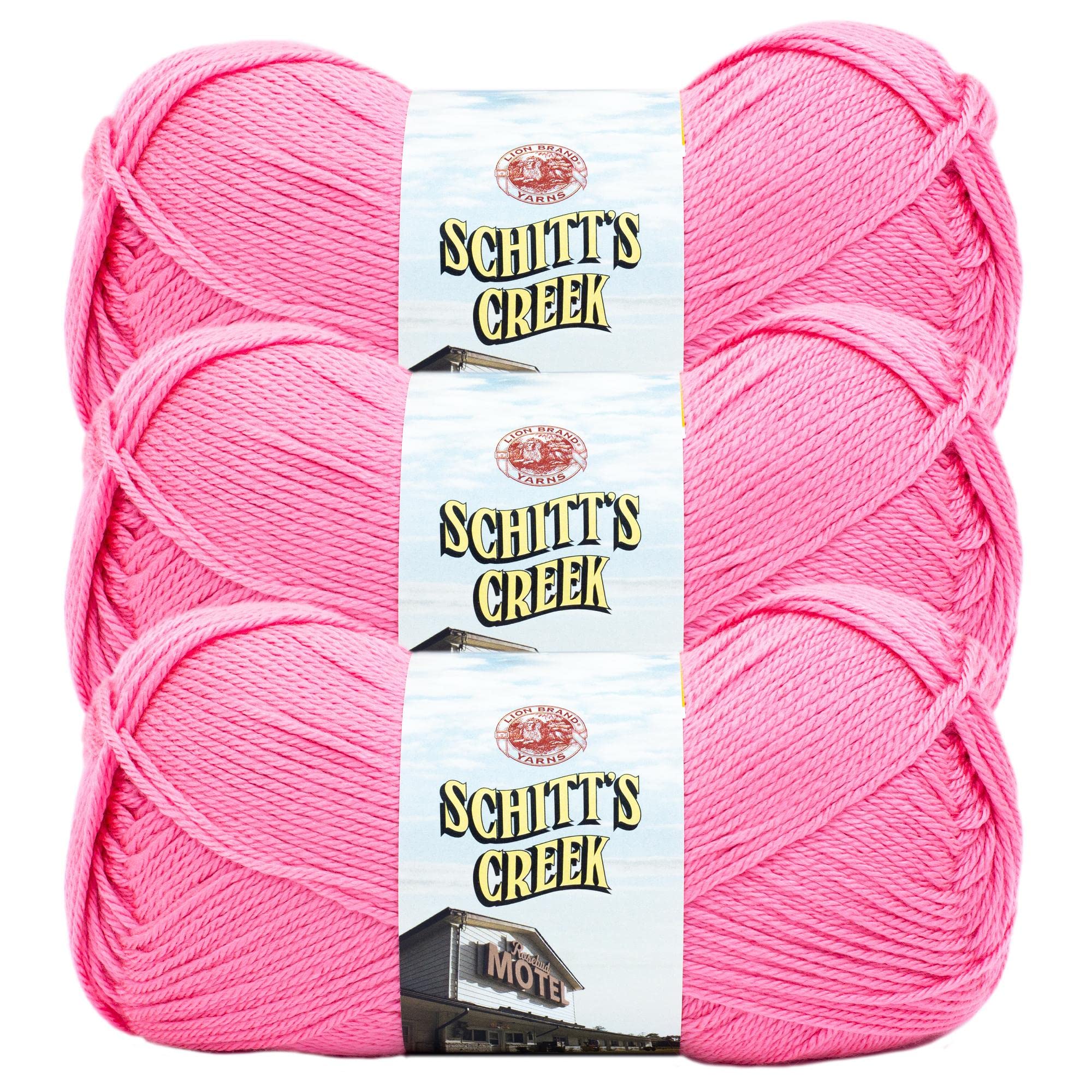 Laine Lion Brand Yarn Schitt's Creek Moira's Rosé - Lot de 3 pelotes pour tricot et crochet