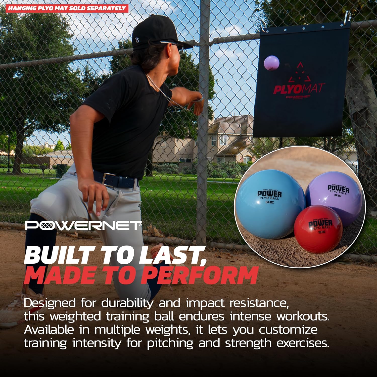 PowerNet Power Plyometric Training and Velocity Weighted Ball Bundle, Softball & Baseball Training Equipment to Increase Velocity & Strength, Sand-Filled Mixed Size and Weighted Balls