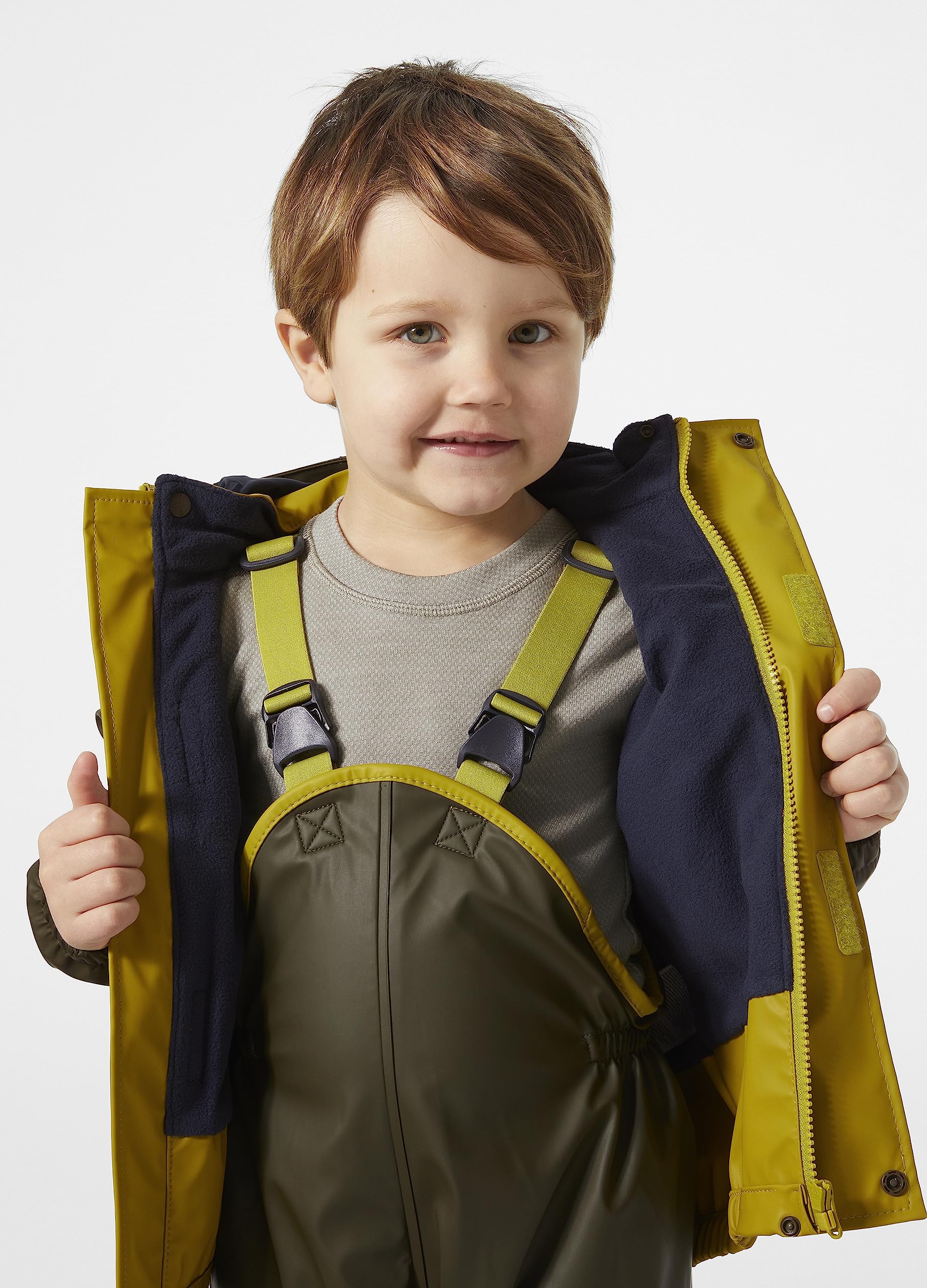 Helly Hansen Unisex Niños Conjunto Impermeable Bergen PU Forro Polar