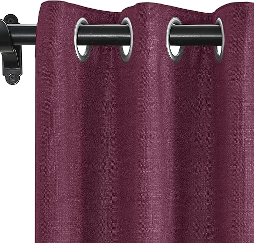 Miniatura 11 de Fcosie Cortinas 100% opacas de 84 pulgadas de largo, cortinas texturizadas de lino con aislamiento térmico, panel de cortina con ojales en la parte