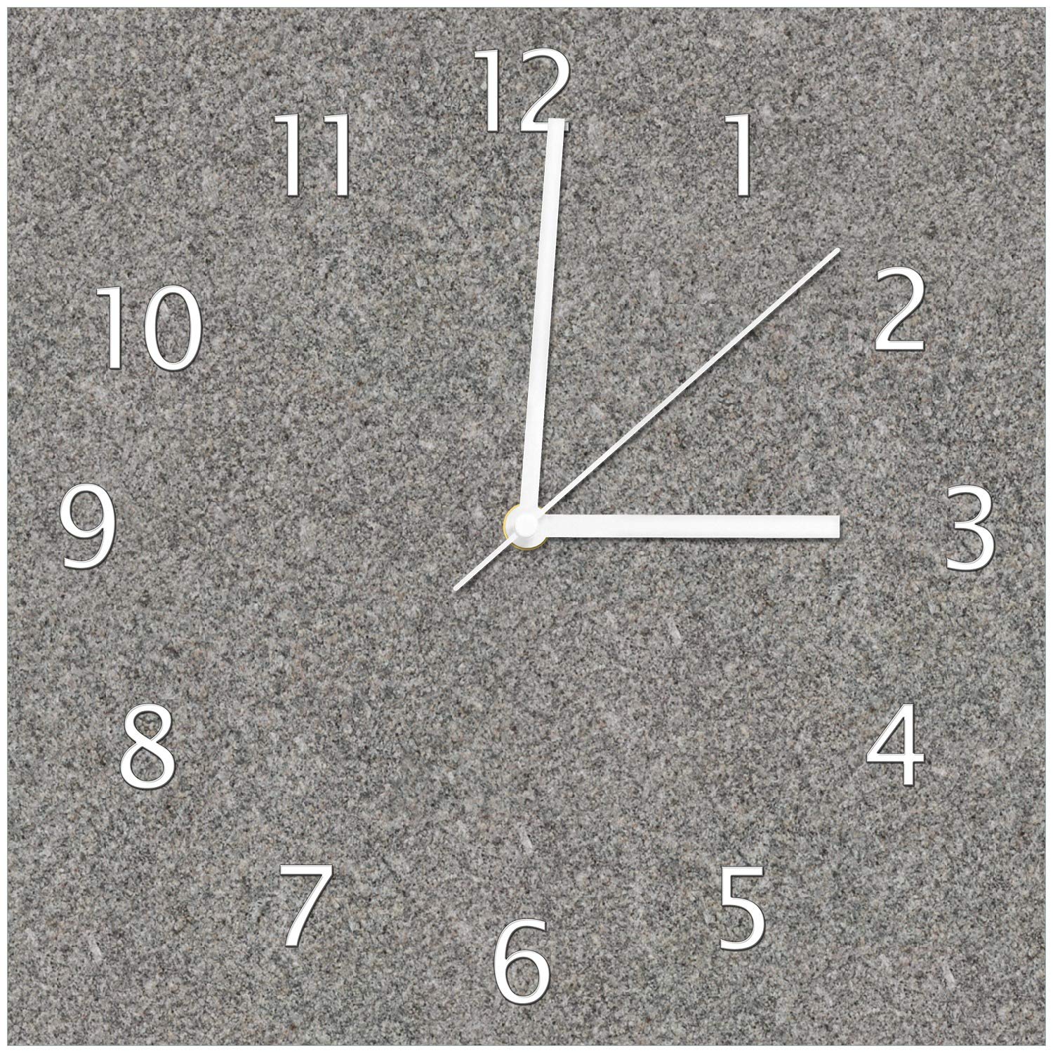 Wallario Design-Wanduhr Muster Grauer Marmor Optik -Granit - marmoriert aus Glas, Motiv-Uhr Größe 30 x 30 cm, weiße Zeiger