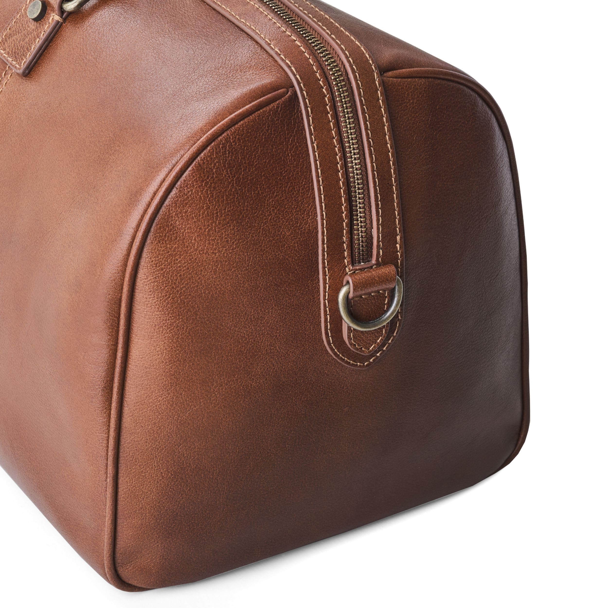 DRAKENSBERG Bolso de viaje de piel 'Romeo' (48 cm) pequeño y elegante, para hombre y mujer, equipaje de mano autorizado, Castaño-marrón, Handgepäck 48cm, 35 Liter, Bolsa de viaje de cuero auténtico