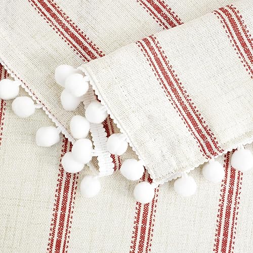 Miniatura 6 de DriftAway Mantel de lino de arpillera para mesa de comedor para mesas rectangulares de 10 pies, manteles a rayas de granja, resistentes a las