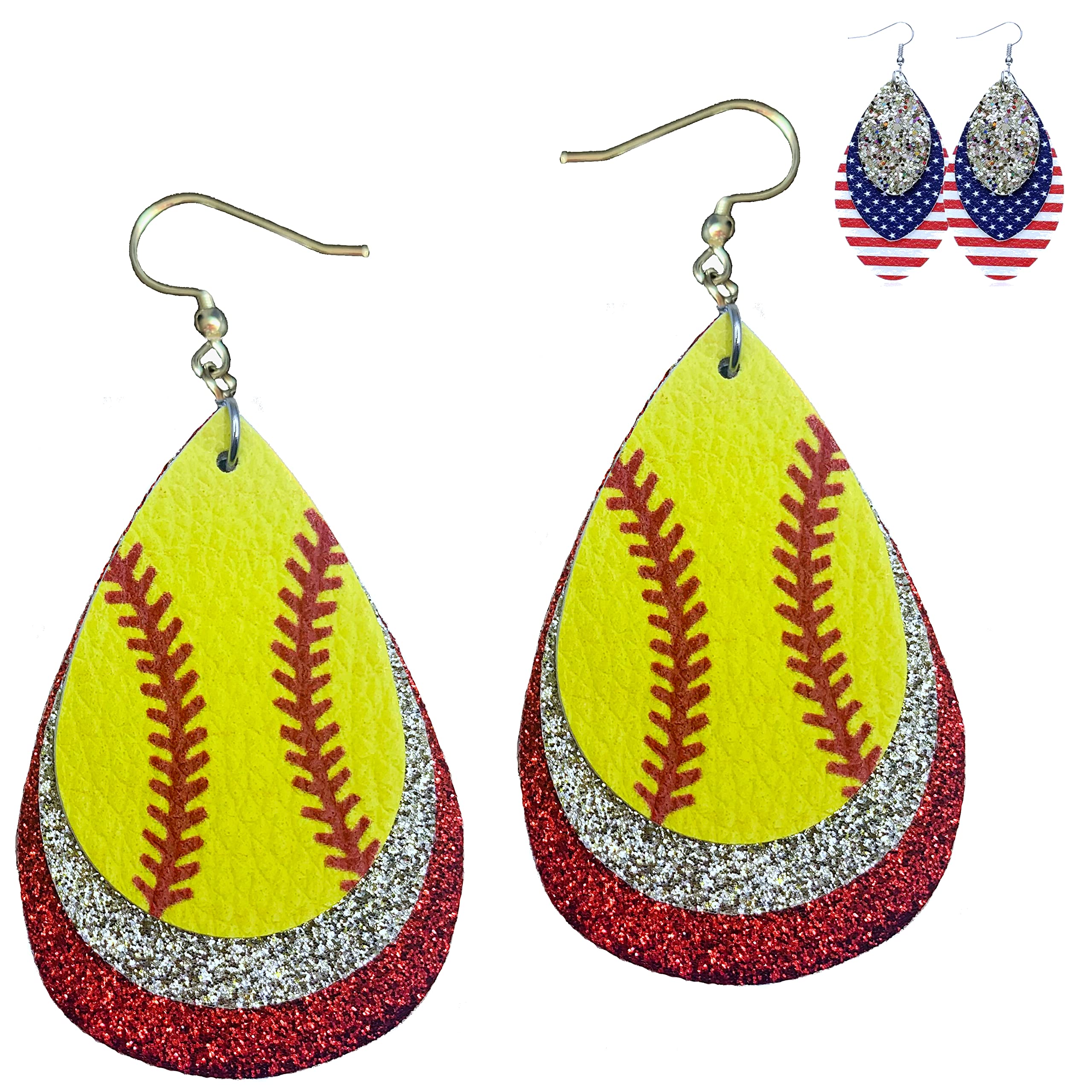 Softball Earrings for Women - Softball Jewelry - Soft Ball Accessories Mom Jewelry