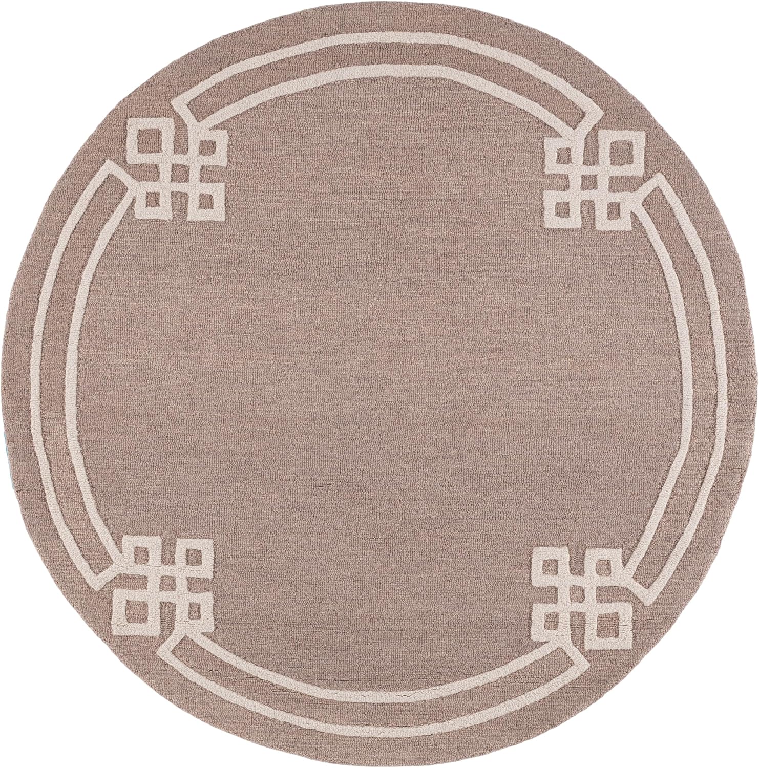 Martha Stewart X SAFAVIEH Collection Area Rug - 6' Round, Light Grey & Ivory, Handmade Wool, Ideal for Living Room, Bedroom, Dining Space (MSR4626F)