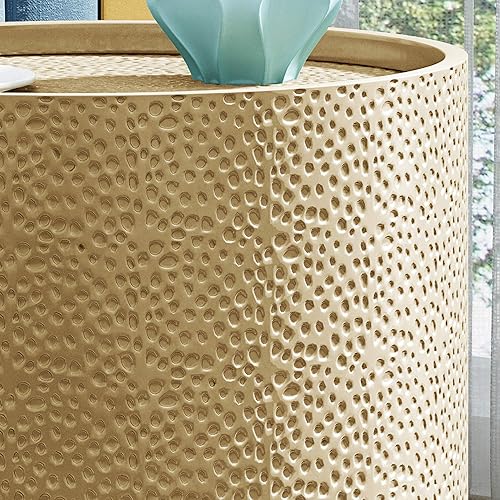 Miniatura 5 de Christopher Knight Home Kaylee - Mesa redonda moderna de hierro martillado (paquete de 2), color dorado