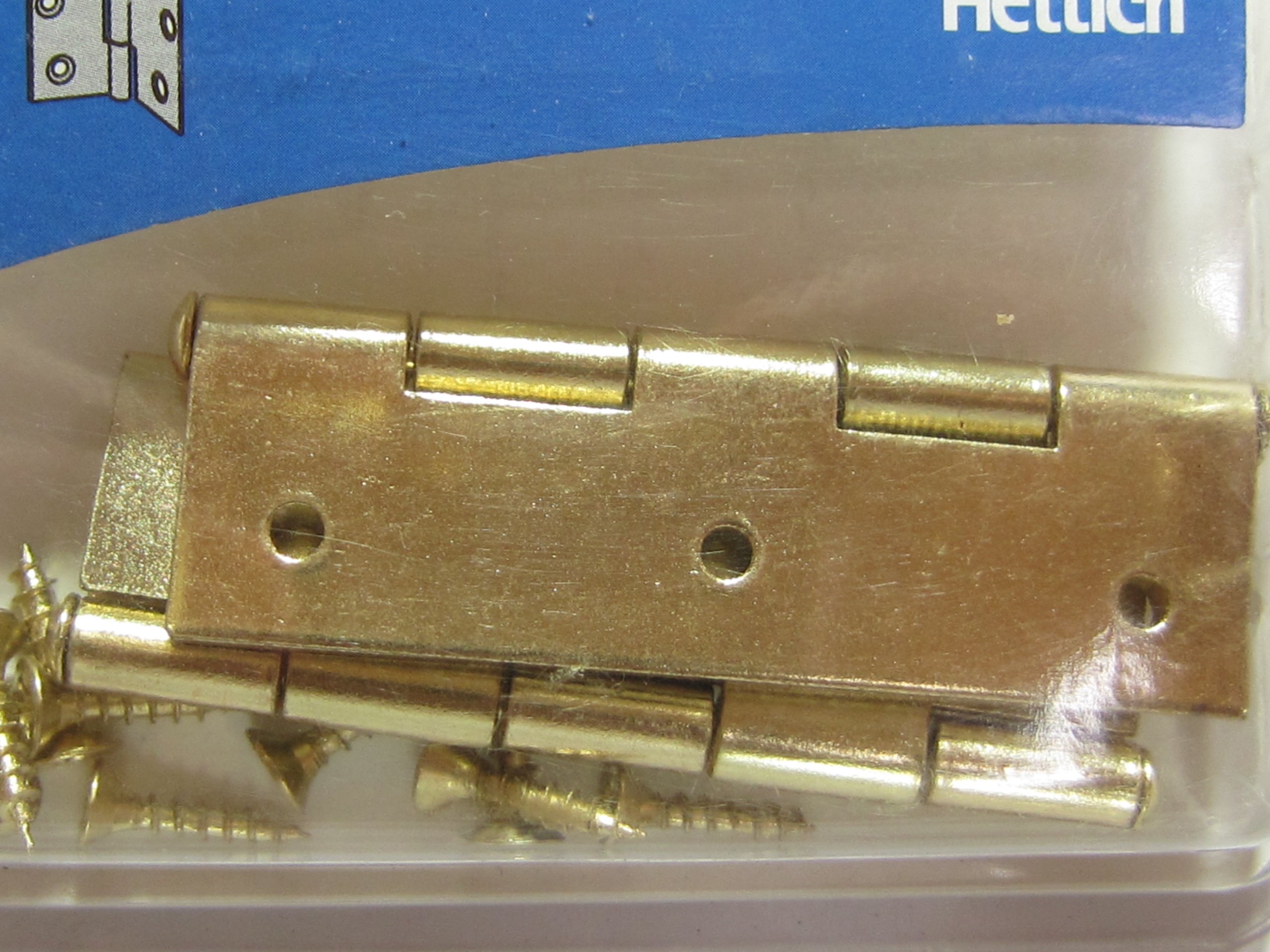 Hettich 9100324 Narrow Hinges Metal Brass-Coated 75 x 40 mm 2 Items