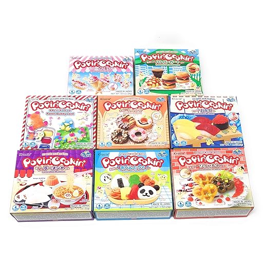 Popin’ Cookin Diy Candy Kit (8 Pack Varieties) - Tanoshii Bento, Ramen and Waffle, Cakes, Sushi and Donuts, Hamburger, and Kawaii Gummy Land in Fusion Select Gift Box