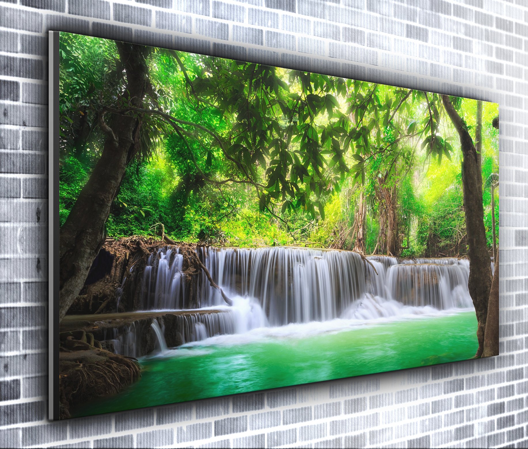 Tropical Waters Panoramic Canvas Print Original Wall Art Framed XXL 55 inch x 24 inch Over 4.5 ft wide x 2 ft high Ready to Hang