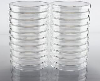 EZ BioResearch Sterile 100mm x 15mm Petri Dishes with Vented Lids, Pack of 20 - Optically Clear Lab Grade Polystyrene