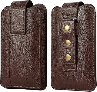 Sacchetto da Cintura per Cellulare, Borsa Uomo in Pelle per Cellulare, Universale Piccola Borsetta in Pelle Uomo Borsa da Cintura Custodia Porta Cellulare Waist Belt Bag con Passante per Cintura