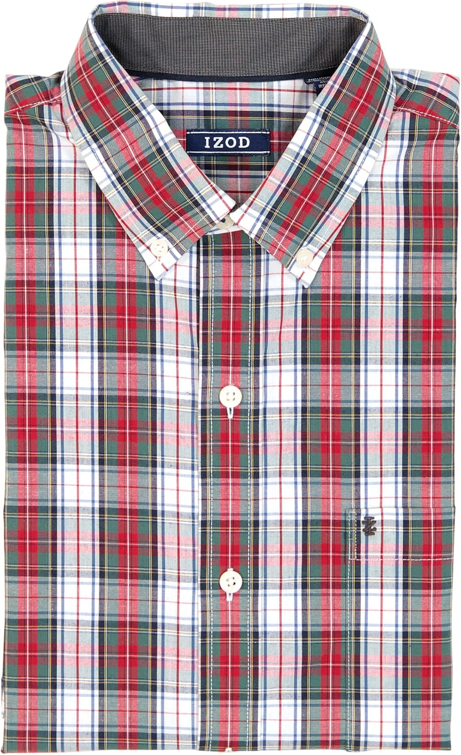 Izod Men's Long Sleeve Holiday Tartan Button Down Shirt