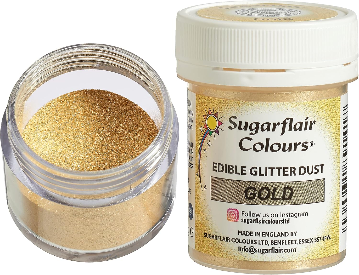 Sugarflair Gold Edible Glitter Dust Add a Shimmering Rain of Sparkle