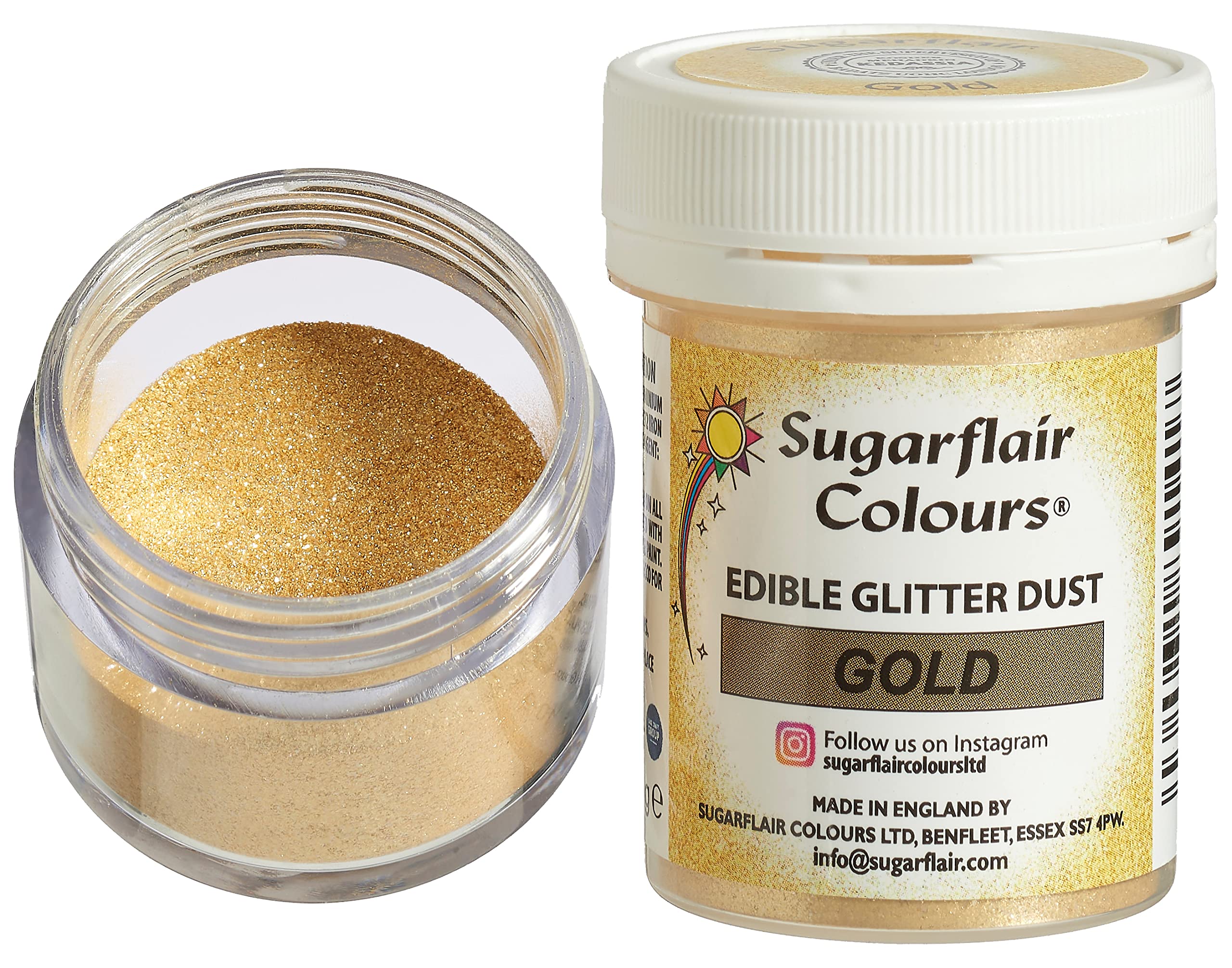 Sugarflair Gold Edible Glitter Dust - Add a Shimmering Rain of Sparkle ...