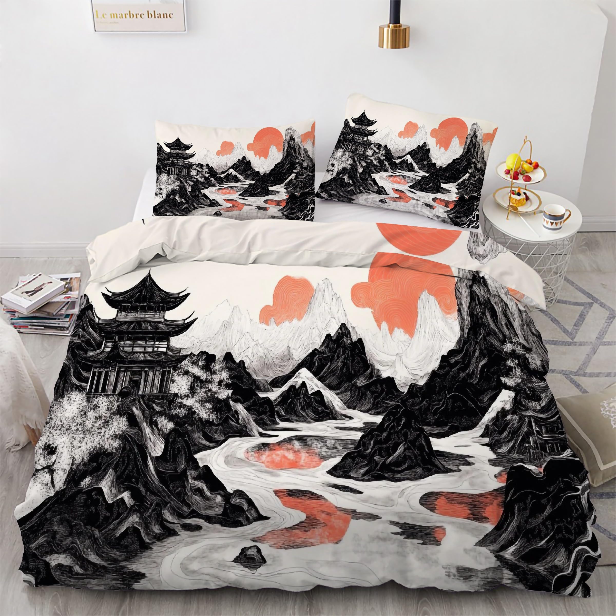 Housse de couette 160x200 avec fermeture éclair pour un lit facile à faire