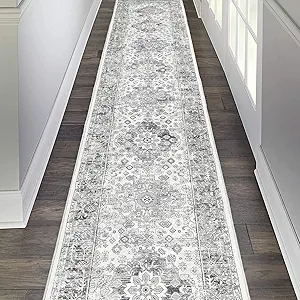 Pauwer Boho Hallway Runner Rug 2x10 Washable Entryway Area Rugs Non Slip Farmhouse Vintage Floor Mat Carpet Runner for Hallways Laundry Room Kitchen Bathroom Bedroom