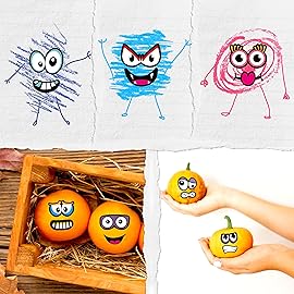 LINAYE 24 Sheets Eyes Face Stickers for Crafts, Halloween Crafts for Kids, 1440 Counts Eyes Mouth Cartoon Scribble Stickers for Kids Toddlers