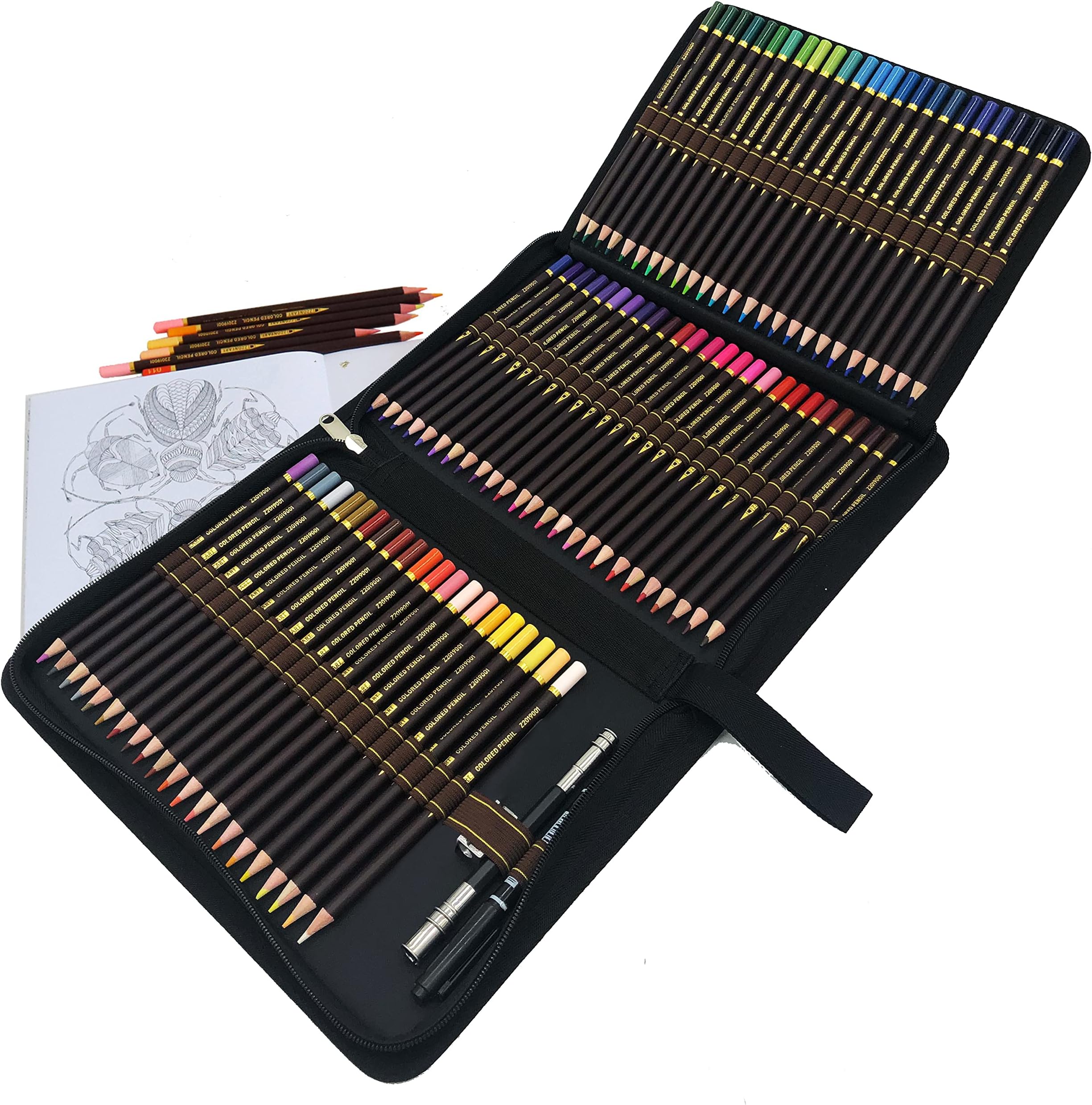 ZZONEART 72 Meilleur Crayons de Couleurs Outils, Sets de dessin de bois