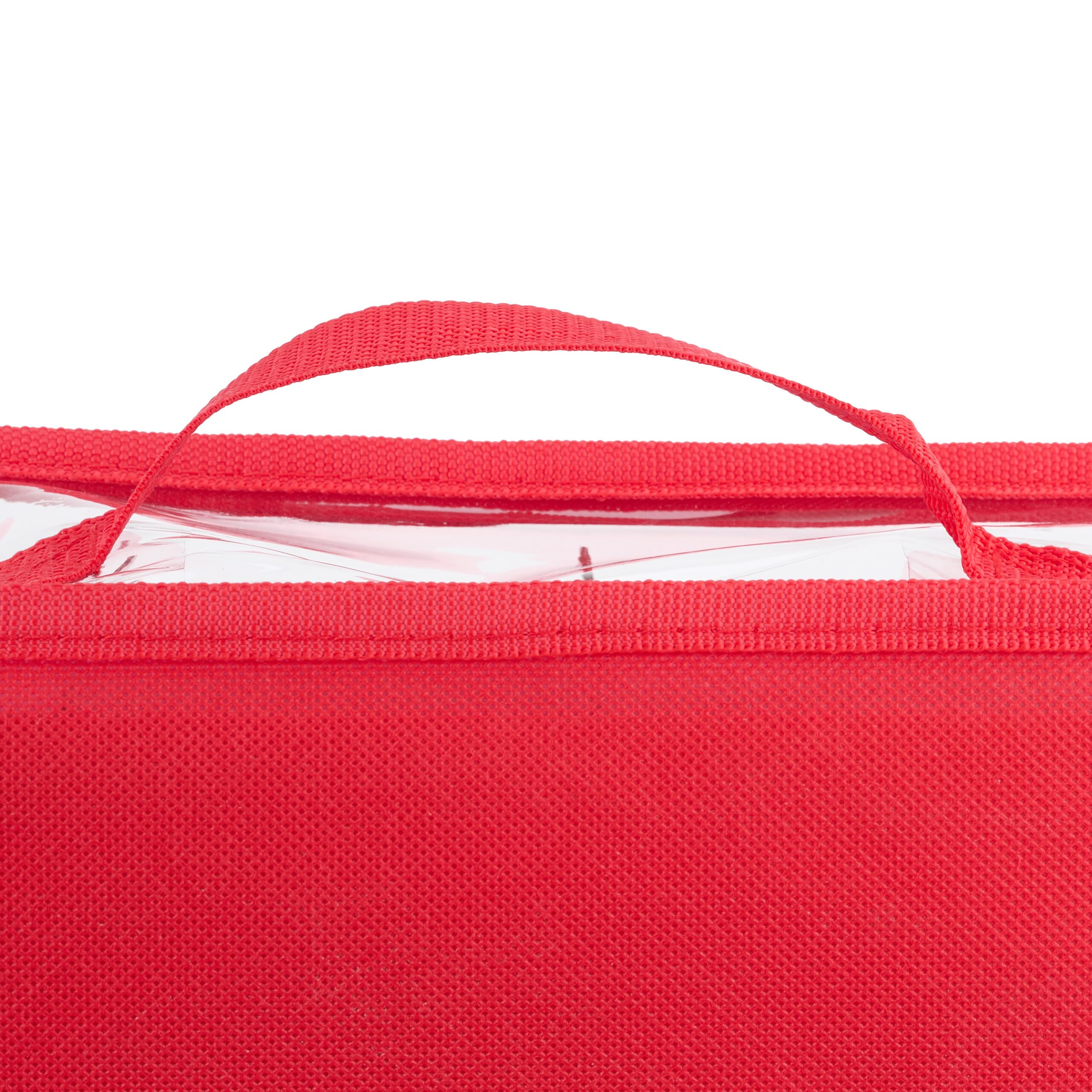 Relaxdays Scatola per Palline di Natale, Set 3 Porta Palle Natalizie a 32 Scomparti, HLP: 16x32x32 cm, Trasparente Rosso
