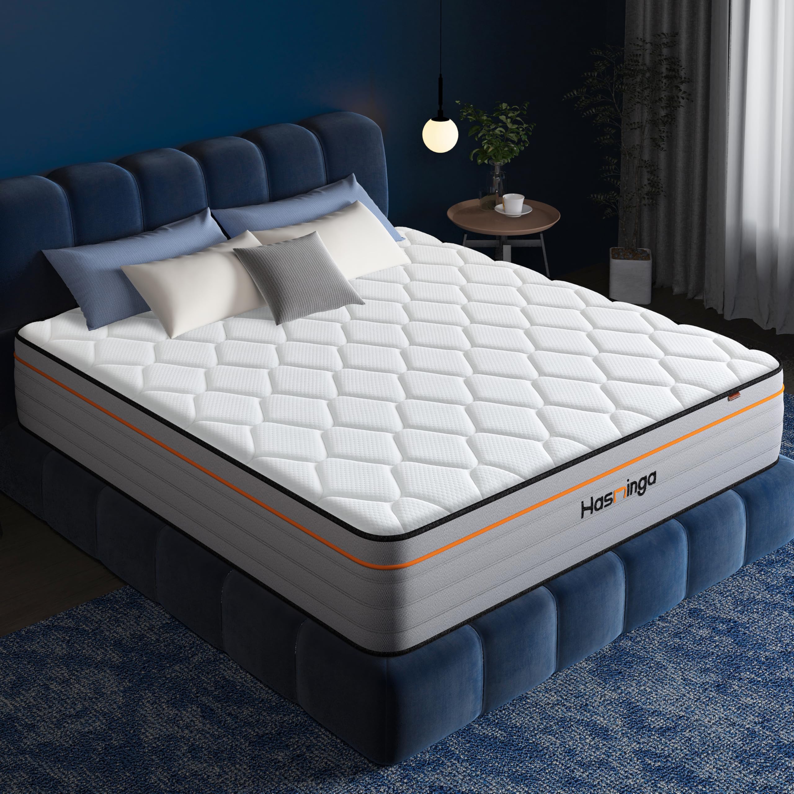 HASNINGA 12 Inch Full Mattress, Hybrid Medium Firm Memory Foam Mattress with Innerspring, Reinforced Edge Support, Cooling Gel Pillow Top, Pressure