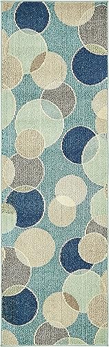 Unique Loom Chromatic Collection - Alfombra moderna bokeh y vibrante abstracta para cualquier decoración del hogar, 2 pies 2 pulgadas x 6 pies 7