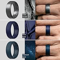 Vista 5 de Silicone Ring Wedding Band for Men - 8mm Width 2.3mm Thick