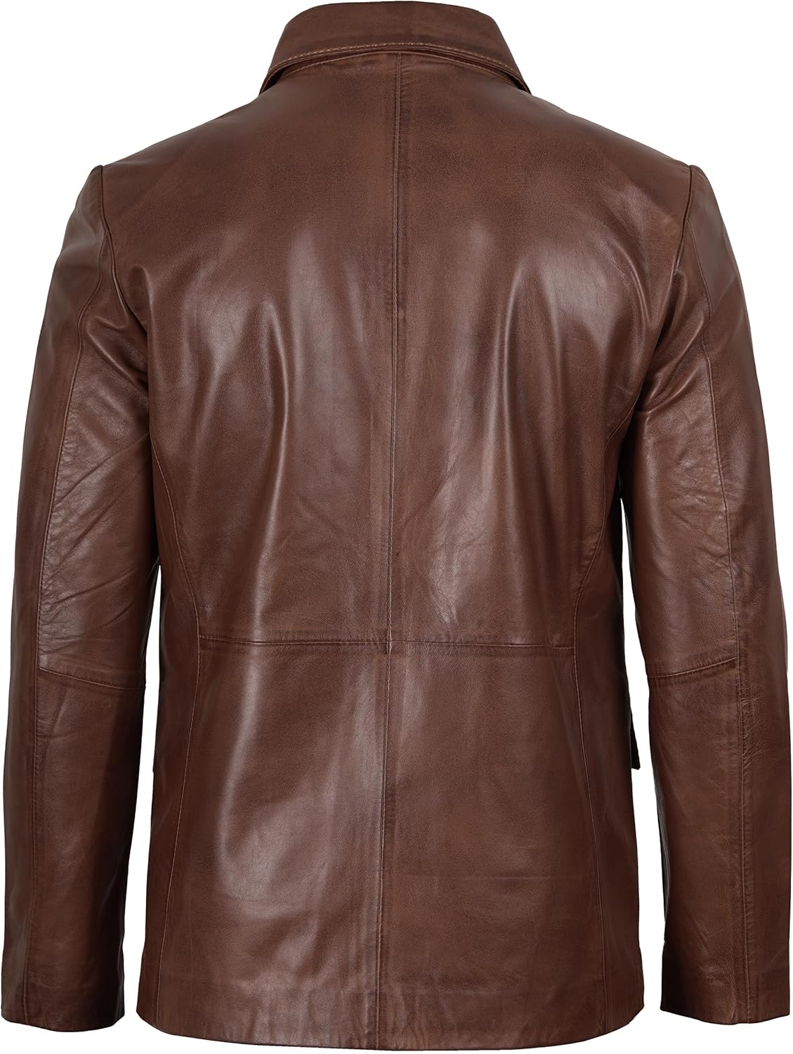 Blingsoul Real Lambskin Mens Leather Blazer - Casual 2 Buttons Leather Jacket for Men