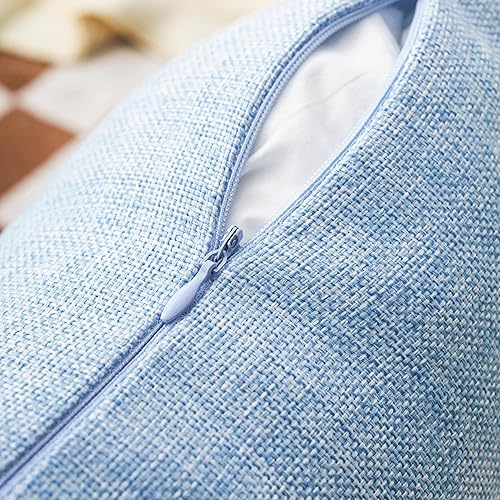 Miniatura 4 de Home Brilliant - Fundas decorativas de cojín de lino para sofá de patio, 20x20, 50 cm, azul claro