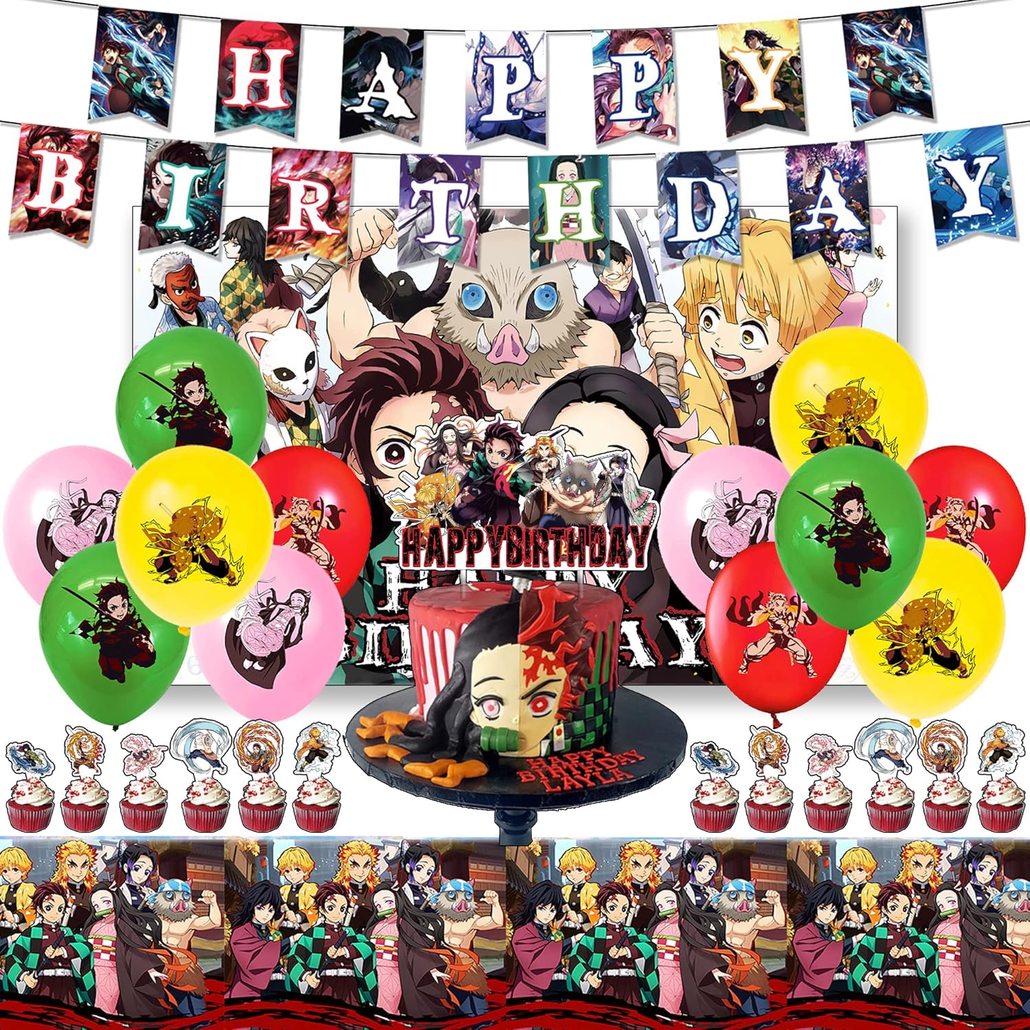 Anime Birthday Decorations for Kids Teen Boys Girls Anime