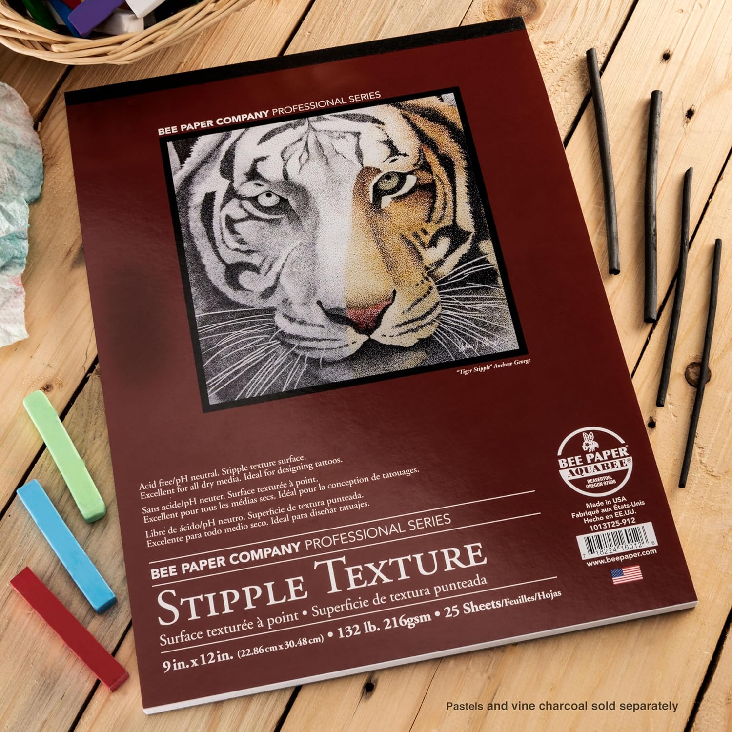 Bee Paper - 9"x 12" Stipple Texture Paper Pad, 25 Sheets
