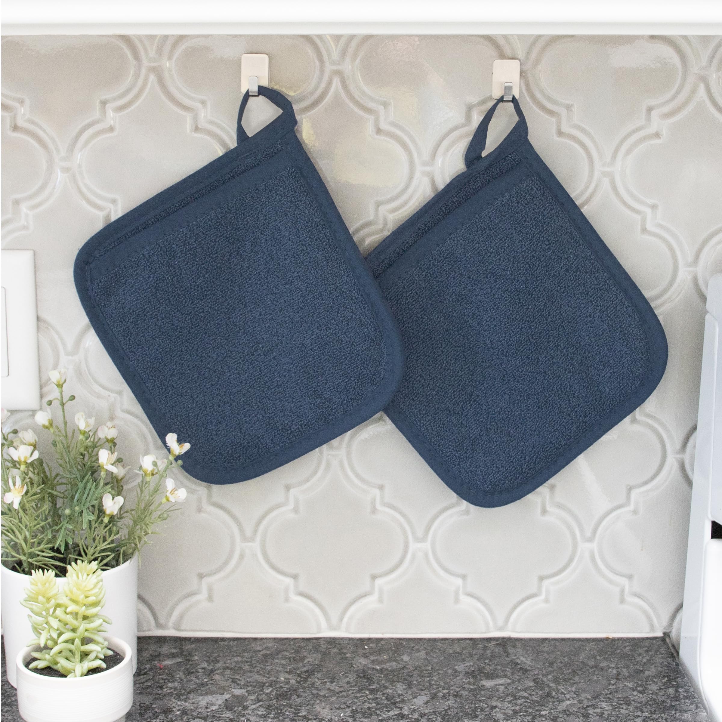 Ritz Guanto con tasca in spugna e cuscinetto termico: resistente al calore, 100% cotone resistente, design ergonomico per una presa ottimale, facile da pulire, lavabile in lavatrice, perfetto per la