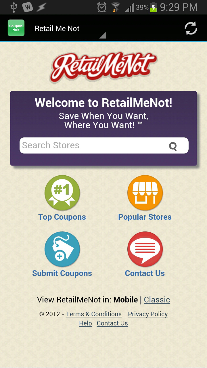 Coupon Hub (free) App on the Amazon Appstore